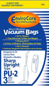 Sharp Shr-14353 Paper Bags, Type Pu2 Micro w/Closure Env 3Pk