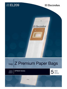 Electrolux EL209-4 Z Style premium paper dustbags 5 Paper bags Fits: EP9020 Series