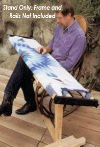 John Flynns, Adjustable Height, 1-sided, Hand Quilting Frame, Oak Panel, STAND-ONLY*, on Casters for use with Optional Multi Frame Kit. Rails not included