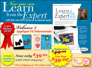 Deborah Jones Embroidery, Learn from the Expert Volume 2 Applique FUNdamentals