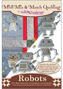 Anita Goodesign 138MAGHD Robots Multi-format Embroidery Design Pack on CD