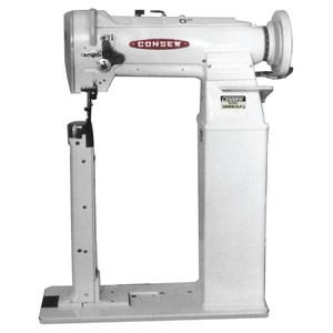 Consew 289RB-HLP-1 High Speed, Extra High 17.5" Post Bed, Drop Feed, Needle Feed, Walking Foot, Alternating Presser Feet, Lockstitch Machine & Stand