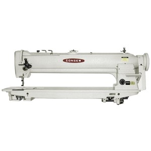 Consew 333RBL-25" Longarm Double Needle Feed Sewing Machine, Servo Motor, Heavy Duty 200SPM, Safety Clutch, Big Bobbins, Vertical Hooks, Reverse Lever