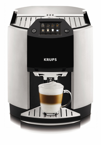 Krups EA9000 Black & Stainless Barista 1 Touch Cappuccino, Full Auto Espresso Coffee Maker Machine EUROPE, Frothing Steam Nozzle, Rinse & Clean, 25Lb