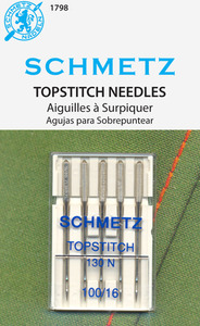 40575: Schmetz Topstitch 5pk sz16/100, 10pkg/box, 10 Packs of Needles at $7.5 per package of 5 Needles