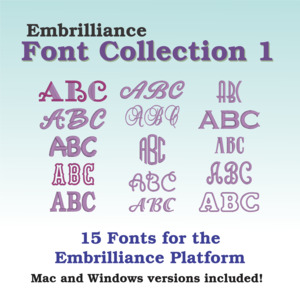 Embrilliance FNT01 Fonts Collection 1 for Embrilliance Essentials Embroidery Software