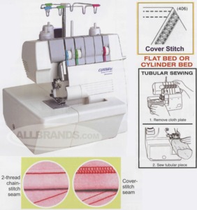 40859: Consew 14TU858 3-Thread, 2-Needle, Freearm Cover Hem Stitch Machine