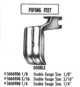 P36069DG 1/8" Single Double Piping Welt Cord Foot High Shank Screw On