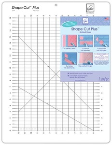 June Tailor JTQ797 Shapecuts+12x18" Grid Ruler Slots for Cutting Strips