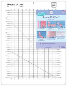 June, Tailor, JTQ797, Shape, cuts, Grid, 12x18", Slotted, Ruler