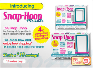Snap Hoop Monster, Embroidery Hoop 5x7 inches, for Brother, Embroidery Machines, Innov-is, Quattro, NV6000D, 4500, 4000, 2800, 2500, 1500, Babylock, Ellisimo, Ellageo 2, Esante, magnetic, snaphoop