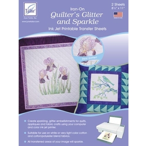 June Tailor JT-875 Quilter's Glitter and Sparkle (2 sheets/pack) Inkjet Printable Transfer Sheets