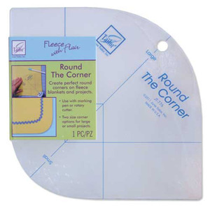 June Tailor JT-776 Round the Corner Ruler Fleece With Flair, For Cutting Round Corners on Fleece Blankets, Large and Small Corner Options