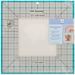June Tailor JT-741 Get Squared Ruler 12-1/2" Outer Dimensions, 6-1/2" Inner Dimensions