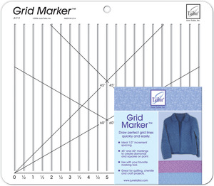 June Tailor JT-717 Grid Marker Ruler, Create Diamonds and Squares, 45° and 60° Markings