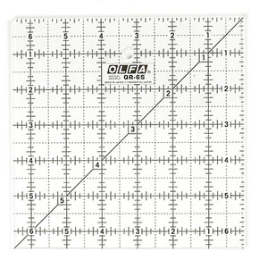 Olfa QR-6S Square Frosted Advantage 6.5" x 6.5" Non-Slip, Acrylic Ruler