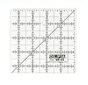 Olfa QR-4S Square Frosted Advantage 4.5" x 4.5" Non-Slip, Acrylic Ruler