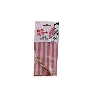 Nifty Notions 7950 Polished and Lacquered Brass Needle Case for Hand Sewing Needles