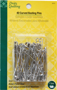 Dritz Quilter's Coiless Curved Safety Pins, 30 Count 