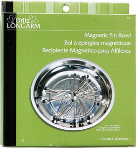 Dritz Long Arm DL3710 6" Magnetic Pin Bowl with Weighted Bottom Holds Pins Needles or Other Metal Notions.