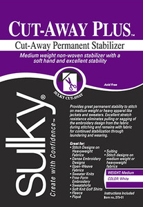 Sulky, 275-25, Cut, Away, Plus, 25, yard, 20, Permanent, Mid, Weight, Non, Woven, Stabilizer, Soft, Hand, Excellent, Stability
