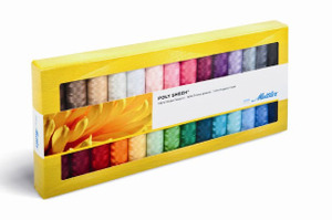 Mettler PS28-KIT Polysheen 40wt Embroidery Thread Gift Pack Kit 28 Solid Colors x 220 Yard Spools