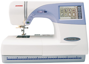 Janome MC9500Refurb Memory Craft Sewing Embroidery Machine, 100Stitch Sewing, 5.5x8" Embroidery Machine, 90Designs, PCLink ATA Card Port, 8 Feet, Edit