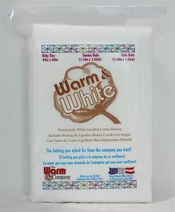 The Warm Company 1572DS Warm & White Crib Size 45"x60" Quilt Batting Single Pack