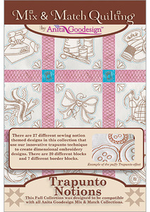 Anita Goodesign 227AGHD Trapunto Notions Multi-format Embroidery Design CD Full Mix & Match Quilting Collection 27 designs