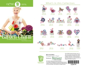 OESD 12341H Garden Charm Design Collection Multiformat Embroidery CD
