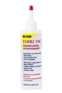 43485: Beacon FABRITAC8 Fabri-Tac 8Oz Bottle of Clear Permanent Fabric Adhesive Liquid
