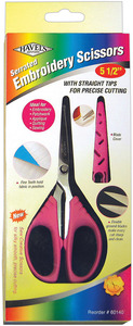 5.5" -SCISSORS EMBROIDERY, Havels 37377 5-1/2" Straight Tip Serrated Blade Embroidery Scissors