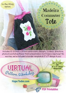 Hope Yoder HY4170 Madeira Commuter Tote Pattern Design Workshop CD