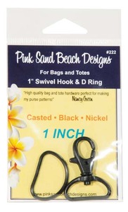Pink Sand Beach Designs PSB222 1 inch Swivel Hook and D-Ring Black Nickel