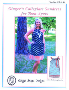 Ginger Snaps Designs Ginger's Collegiate Sundress for Teen-Agers Sizes S, M, L, XL