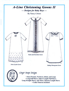Ginger Snaps Designs A-Line Christening Gowns II Designs for Baby Boys  Sizes PR, NB, Infant and Large
