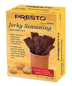 Presto 08636 Jerky Spice Kit Classic Teriyaki Hot & Spicy Seasonings