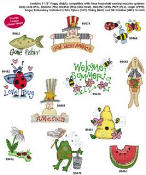 Amazing Designs Great Notions 1259 Country Charm II Multi-Formatted Embroidery CD
