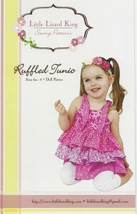 Little Lizard King Ruffle Tunic LLK310 Pattern 6m-8yrs + Dolly Pattern