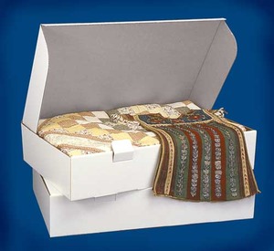 44783: SAR 1405 Prop It Acid Free, Lignin-Free* Quilt and Heirloom Fabrics, Textiles Fiberboard Storage Box, Medium 5x18x15in +24 Paper Wrap Tissues 20x30in