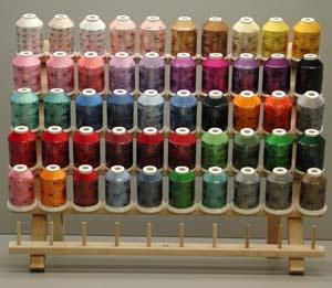 6181: Robison Anton Best 50x1100Yd Embroidery Thread 40wt Poly +Wood Rack