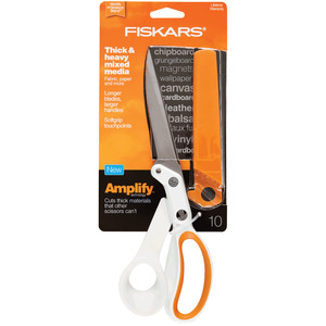 Fiskars 171020 Amplify 10" Heavy Duty Craft Scissor Shears Bent Trimmers