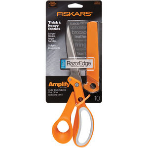 Fiskars 171010 Amplify 10 Heavy Duty RazorEdge Fabic Scissors Shears Bent  Trimmers