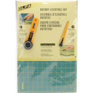 Olfa RTY-2/RE Essentials Kit: 12x18" Mat, 18mm Plus 45mm Roatry Cutters