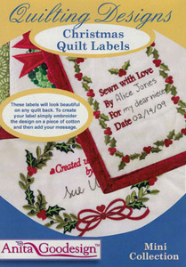 Anita Goodesign, 175MAGHD, Christmas Quilt Labels, Mini Embroidery, Designs CD