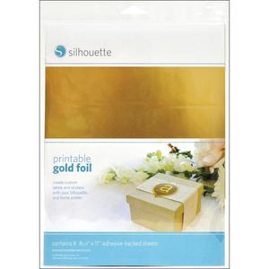 Silhouette Printable Adhesive Foil 8.5"X11" 8/Pkg