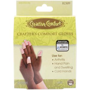 Creative Comfort 82310 Ergonomic Crafters Sewers Quilters Cotton/Lycra Gloves, Large