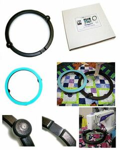 43838: Martelli GFM-08 8" Round Free Motion Quilting Hoop, 2 Knobs, Rubber Grippers