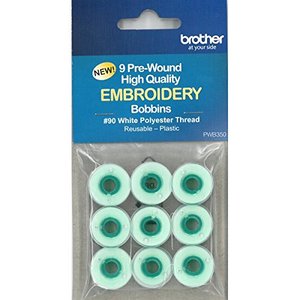 54480: Brother Japan PWB350 9x85Yd Prewound Class 15/A Bobbins 90wt Poly Emb Thread