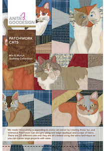 Anita Goodesign 264AGHD Patchwork Cats Mix Match Quilt Collection CD